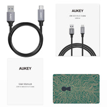 Load image into Gallery viewer, AUKEY CB-CD2 1m USB-C to USB Nylon Braided Cable 3.0 Quick Charge 3.0 High Performance
